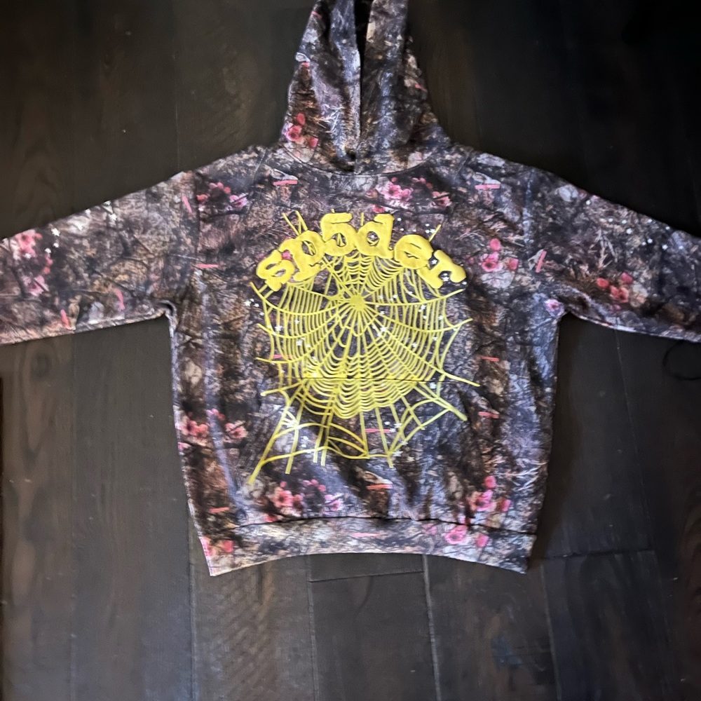 Graphic Hoodie with Spider Web Design